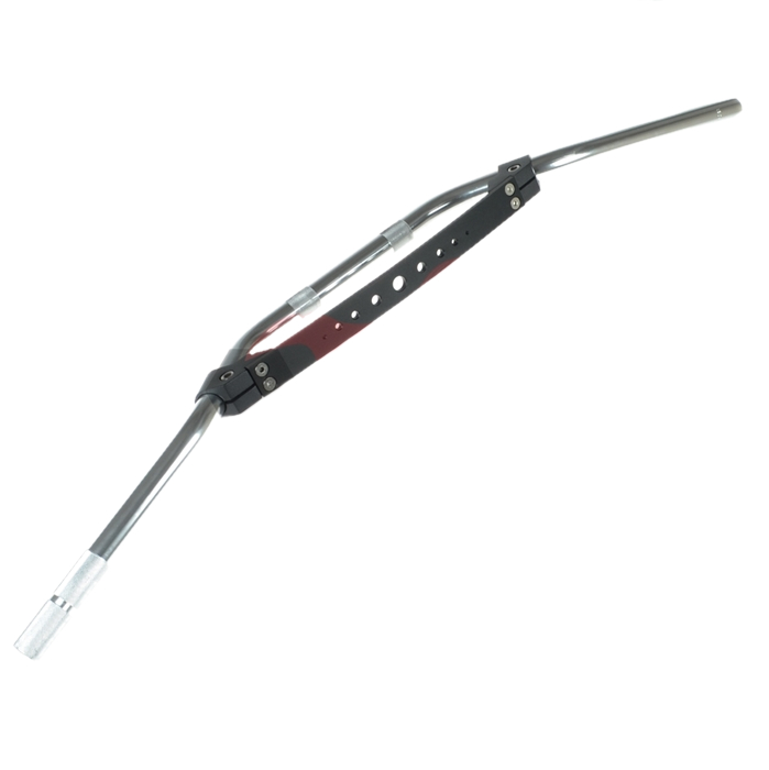 Kierownica z płaską poprzeczką z otworami do kamerki srebrna 22mm Racing Force