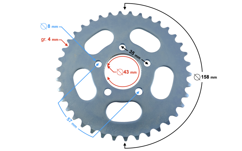 Zębatka tył tylna 415-38z Romet Ogar 205