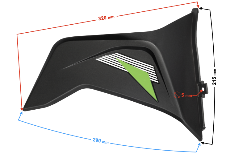 Obudowa owiewka przednia dolna prawa zielona do motoroweru Barton FR 2