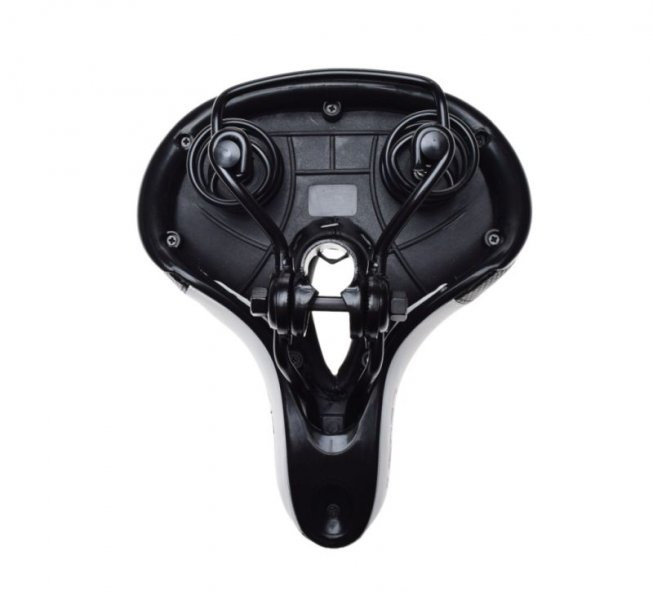 Siedzenie rowerowe na sprężynie czarno białe odbl