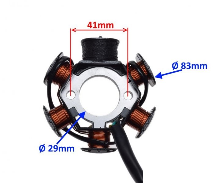 Stator stojan iskrownik 6 cewek 3 przewody Sym Mio 50 4T