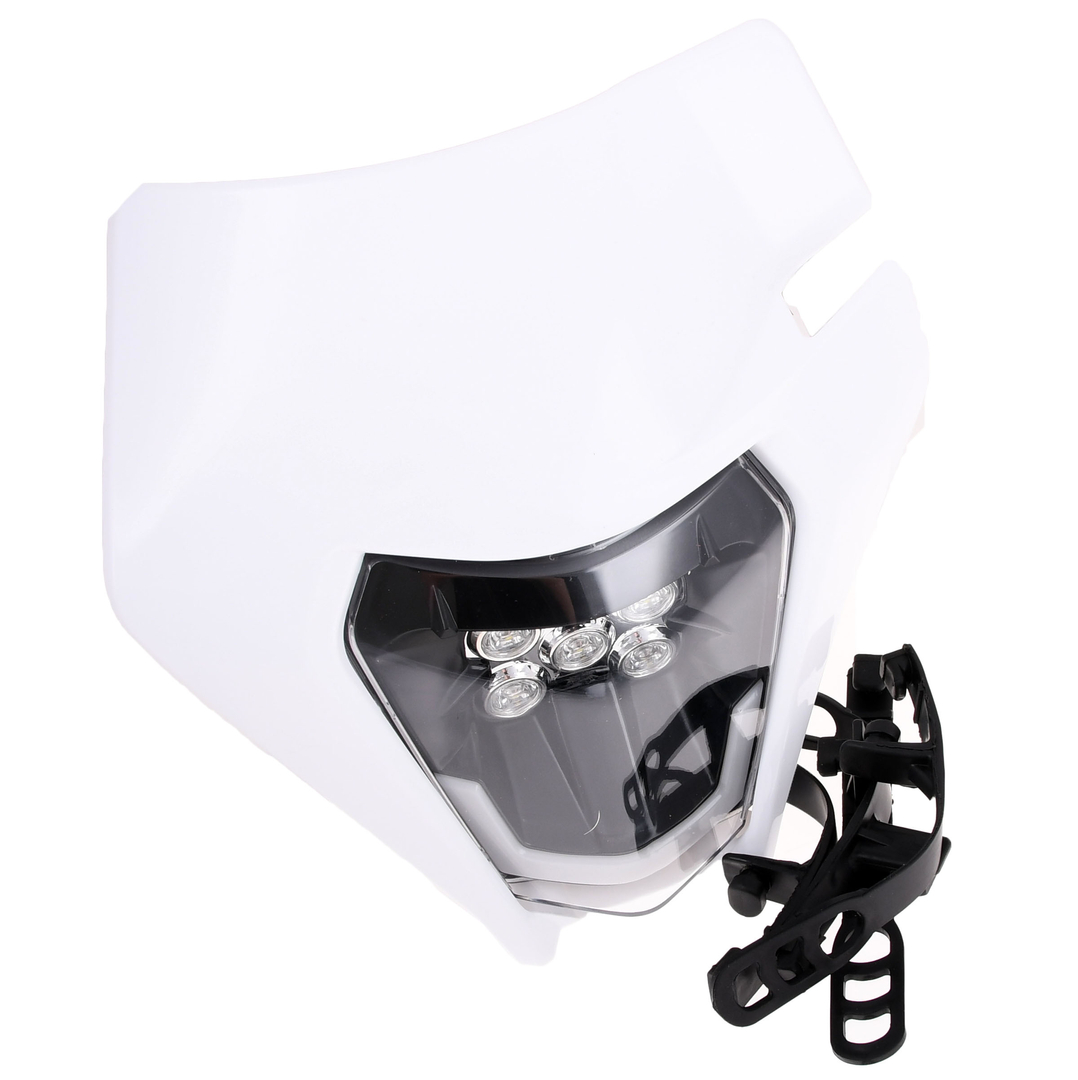 Owiewka uniwersalna biała z wkładem lampy Led cross enduro