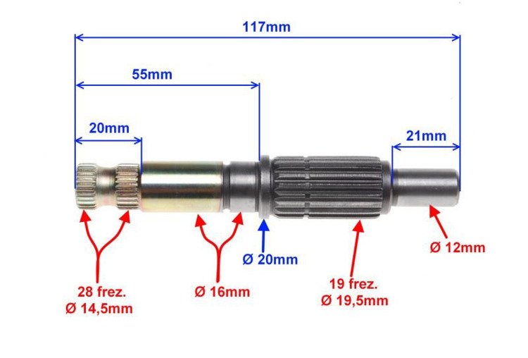 Wałek rozrusznika startera kopki minarelli am6