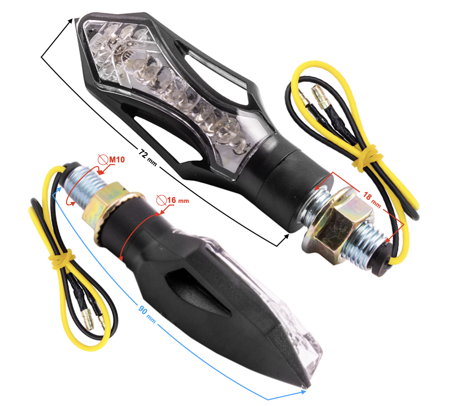 Kierunkowskazy uniwersalne MRT-098 ledowe czarne