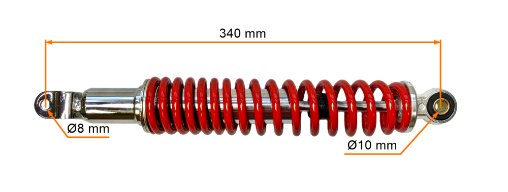 Amortyzator tył tylni czerwony 34cm skuter Romet Junak Zipp Ferro Keeway