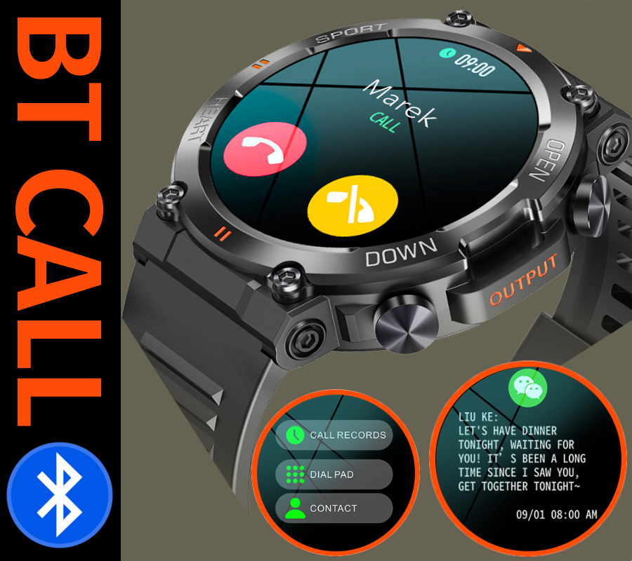 Smartwatch zegarek Rubicon RNCE95 czarny Bluetooth
