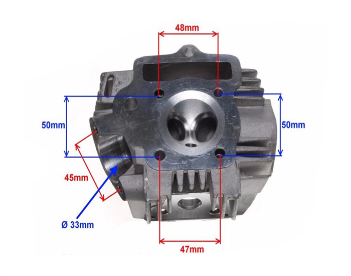 Głowica cylindra 110cm3 4t 52mm z wałkiem 139fmb