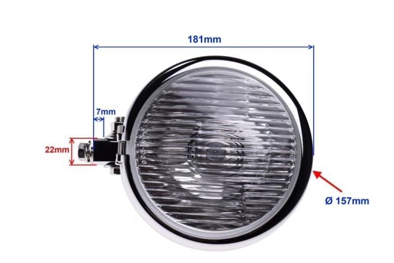 Lampa przednia 5-1/2 cala h4 12v chopper drag star