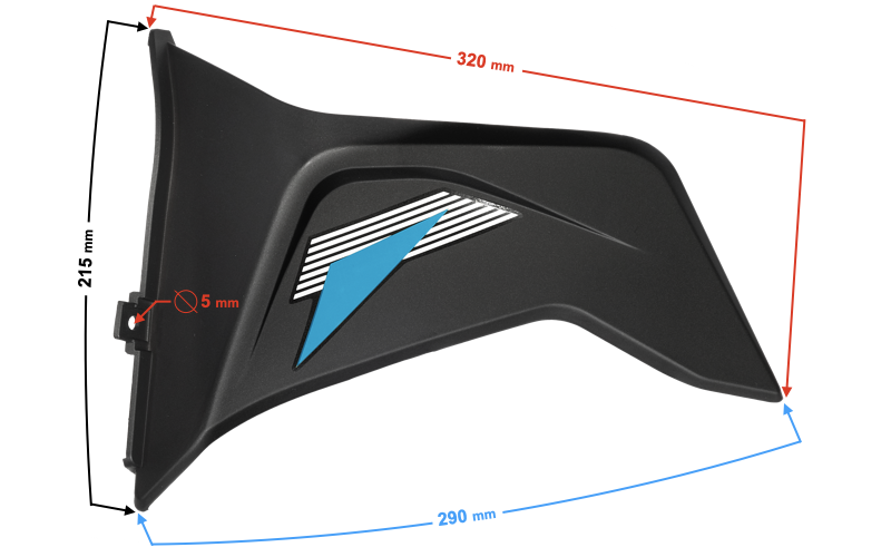 Obudowa owiewka przednia dolna lewa niebieska do motoroweru Barton FR 2