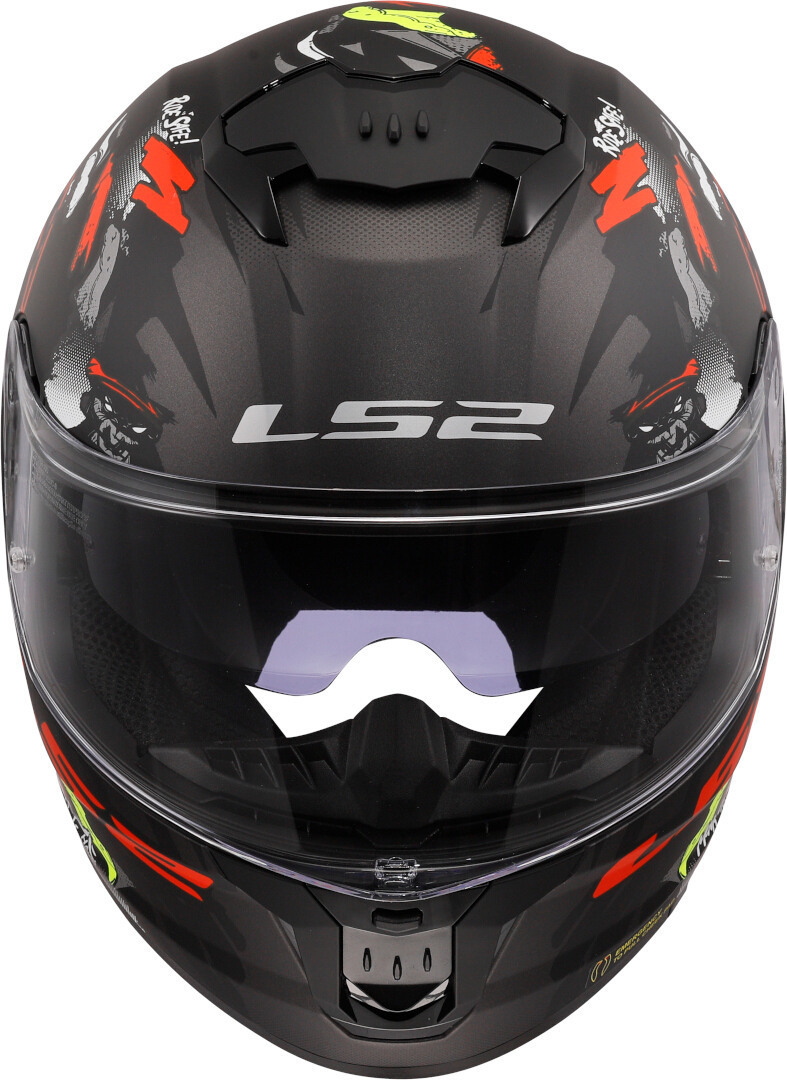 Kask integralny LS2 FF808 STREAM II ANGRY MONKEY B.RED homologacja ECE 22.06
