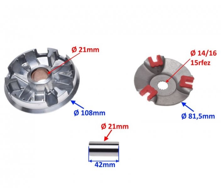 Wariator sprężyny rolki tulejka Yamaha Bws 50 tuning