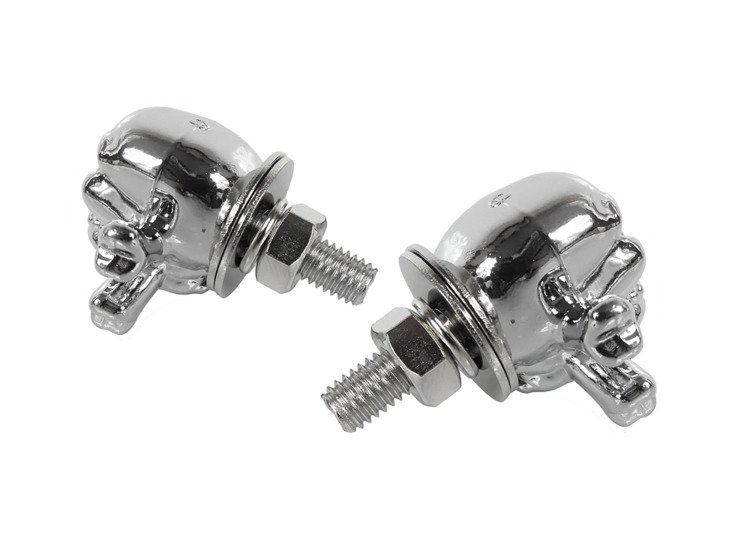 Śruby tablicy rejestracyjnej czaszka chrom chooper