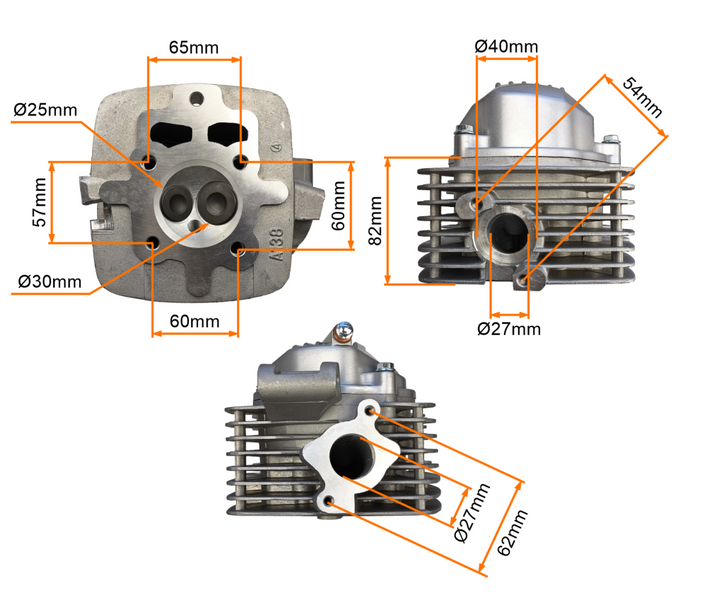 Cylinder głowica 4T 150ccm 62mm Romet Zetka 150 Junak 901 902 Barton