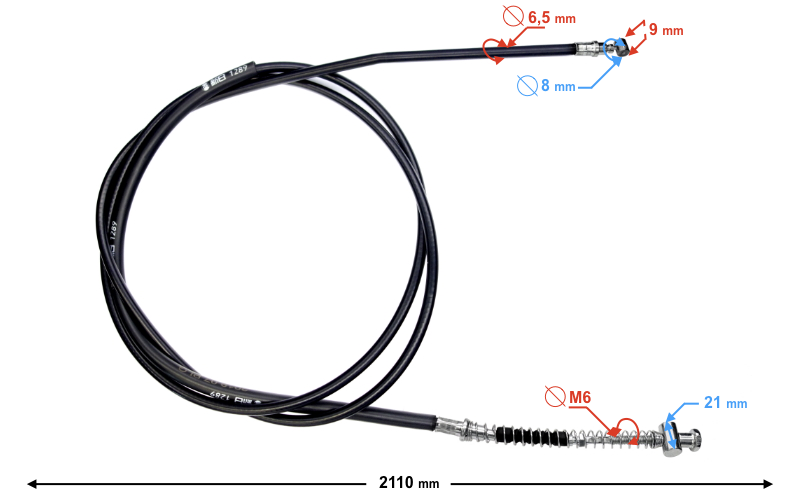 Linka hamulca tylnego skutera Barton Energy 211cm