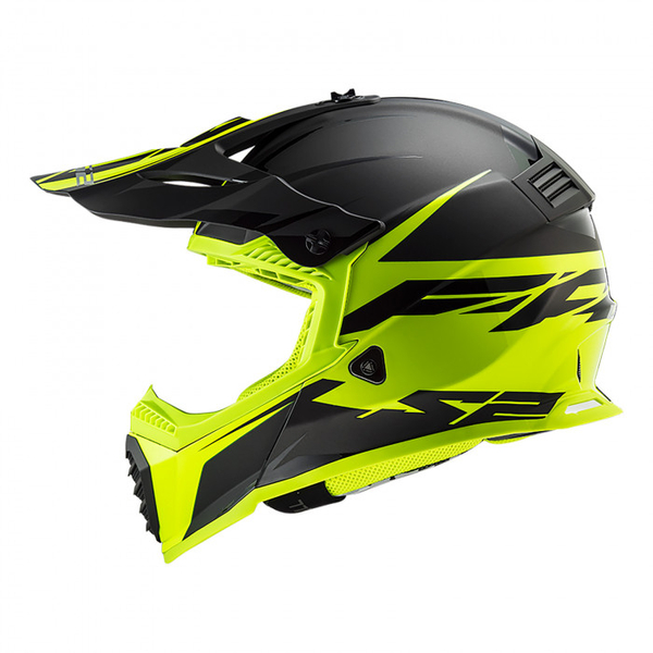 Kask LS2 MX437 FAST EVO Roar Matt Black HV Yellow
