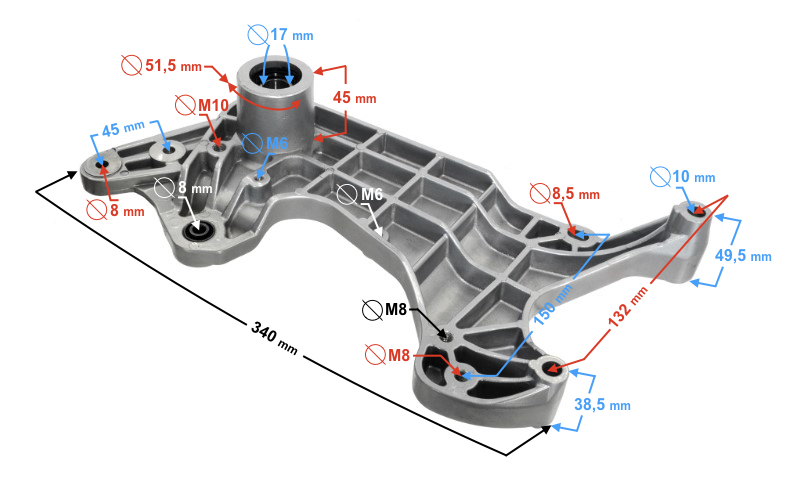 Wspornik mocowanie wahacz tłumika wydechu Barton B-max