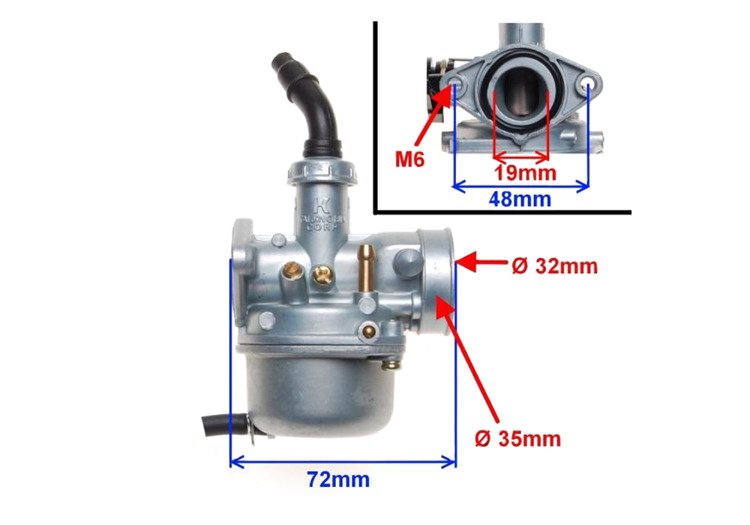 Gaźnik 4t kpl ręczne ssanie kinroad py-5 atv