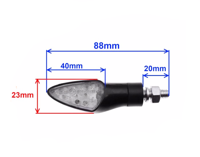 Kierunkowskaz trapez stożek łezka grot E8 led