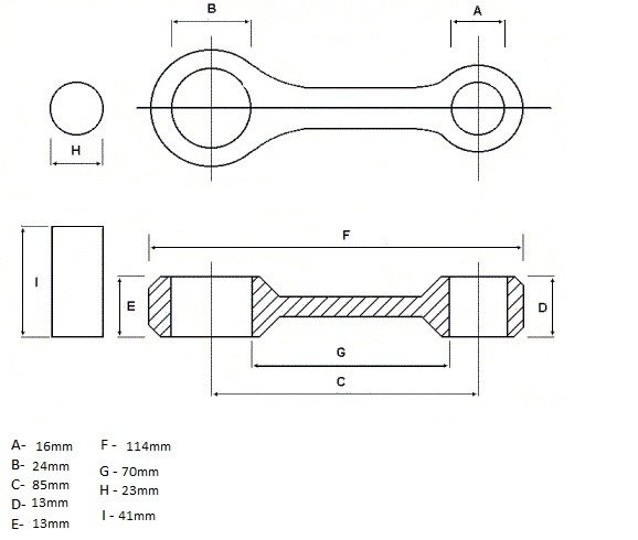 Korbowód wału mza simson s51 sr50 s60 sr60 enduro