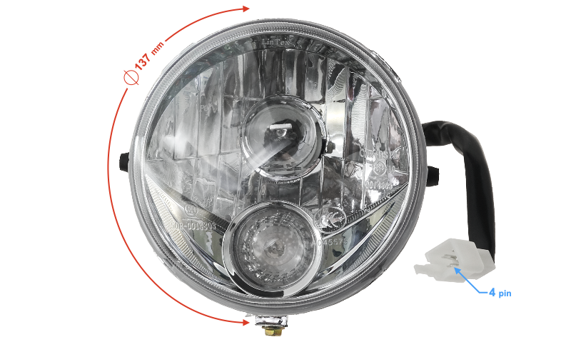 Reflektor lampa przód do skutera Barton Tres