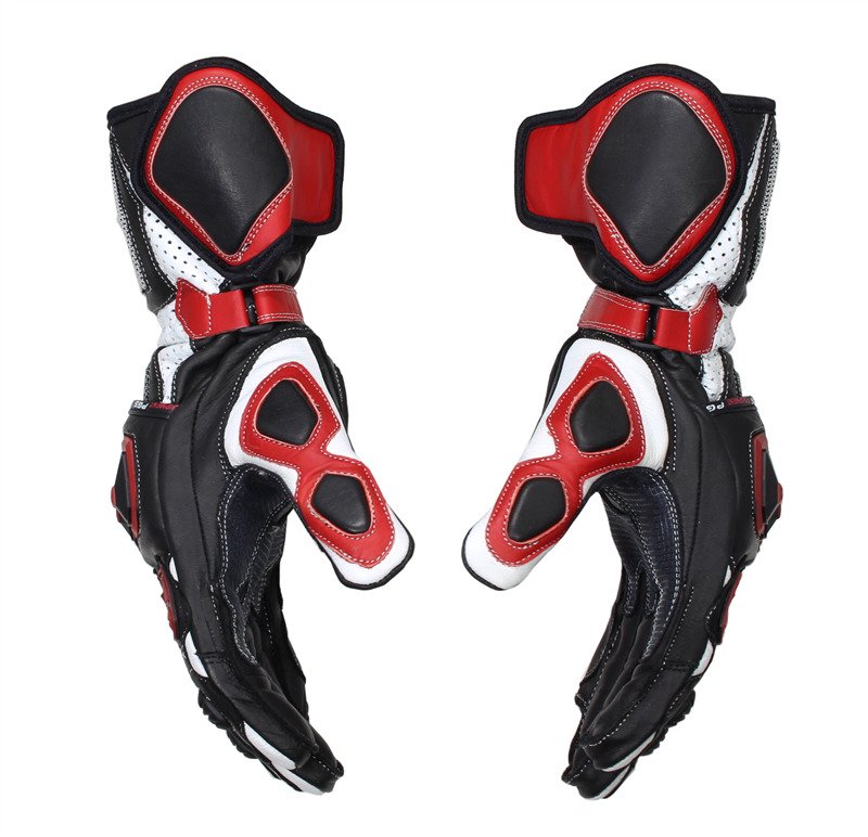 Rękawice motocyklowe sportowe pgs red black white