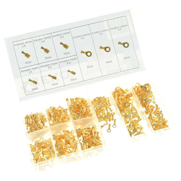 Zestaw konektorów i końcówek elektrycznych 450 sztuk