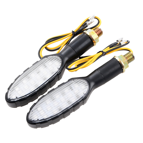 Kierunkowskazy Led owalne czarne V24 homologacja E11 Racing Force
