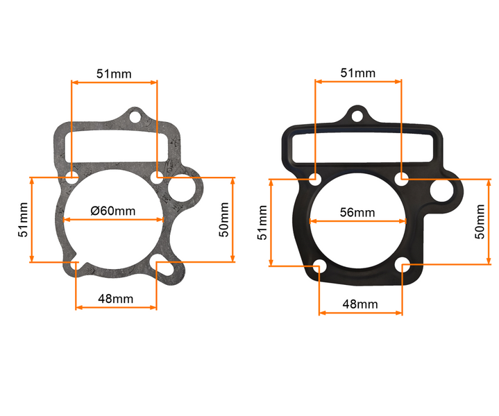 Uszczelka cylindra głowicy pitbike YX140 56mm 1P56FMJ MRF Kayo Pitgang