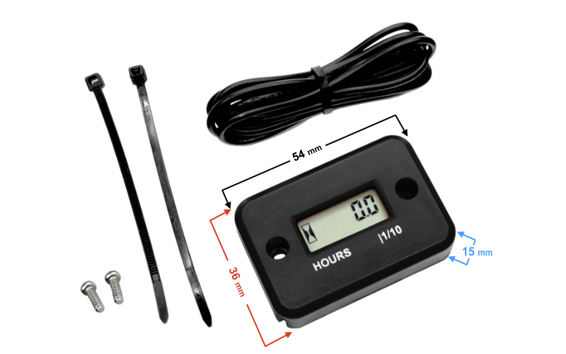 Licznik Czasu Pracy Silnika Motogodzin Czarny