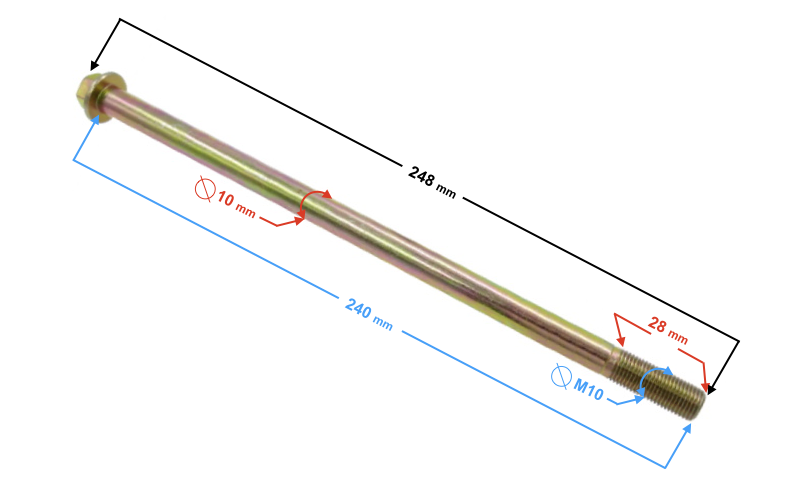 Oś wahacza motoroweru Barton Ranger Classic 248mm