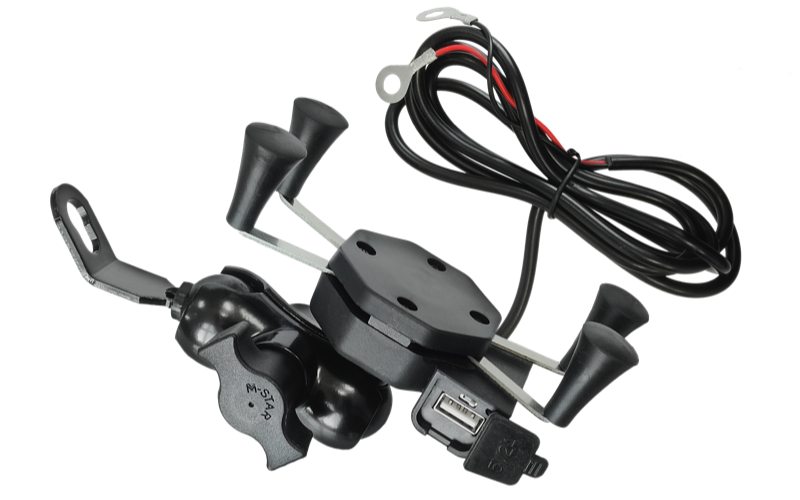 Uchwyt motocyklowy na mocowanie telefon z ładowarką USB