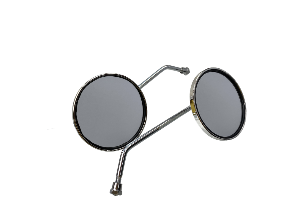 Lusterka motocyklowe okrągłe chromowane gwint M8 prawy ramię 24cm