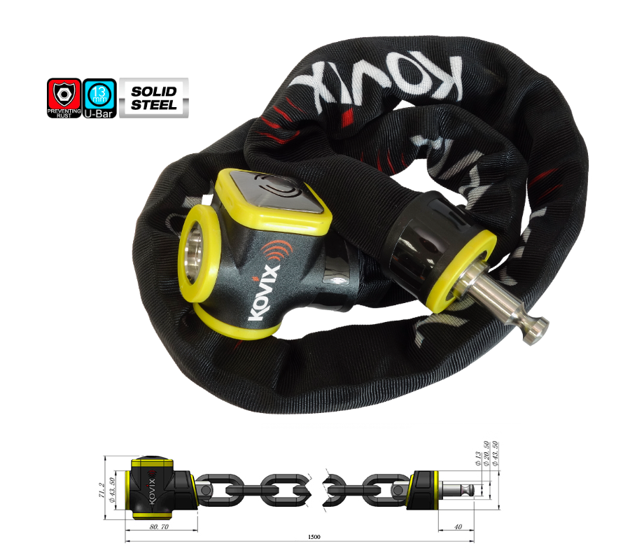 Łańcuch Zabezpieczający z Alarmem KOVIX KCL10-150