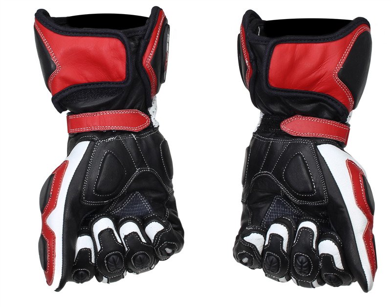 Rękawice motocyklowe sportowe pgs red black white