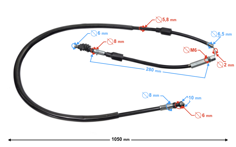 Linka sprzęgła motorower Barton Fighter 1 105cm