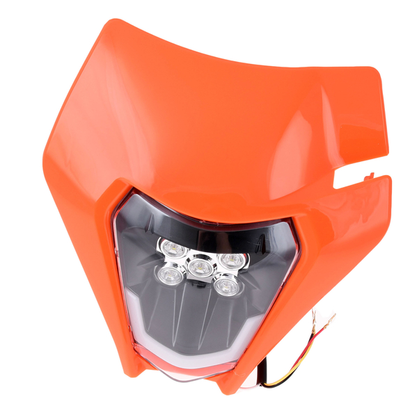 Owiewka uniwersalna pomrańczowa z wkładem lampy Led cross enduro