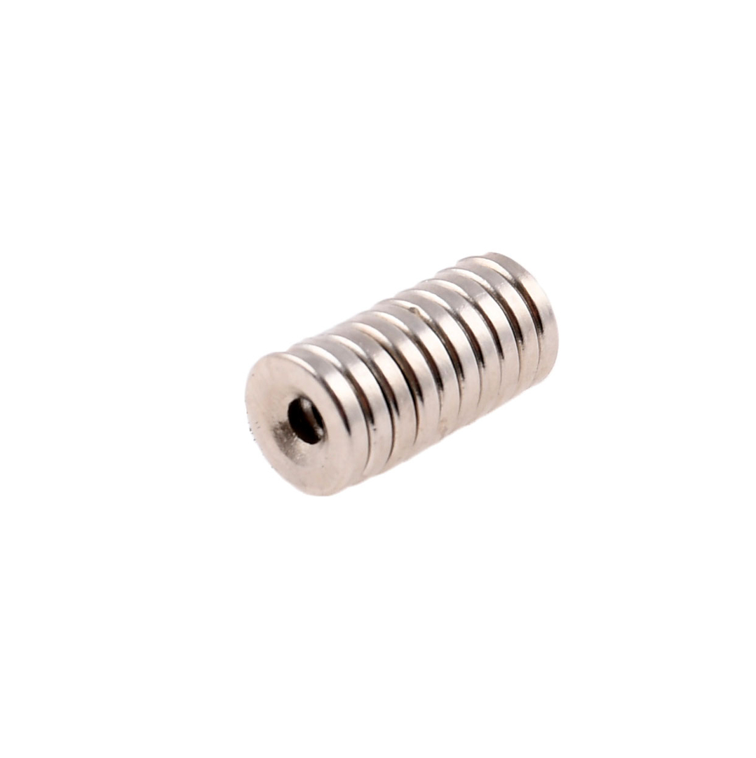 Magnes neodymowy walcowy z otworem na wkręt 14x3mm 10 sztuk