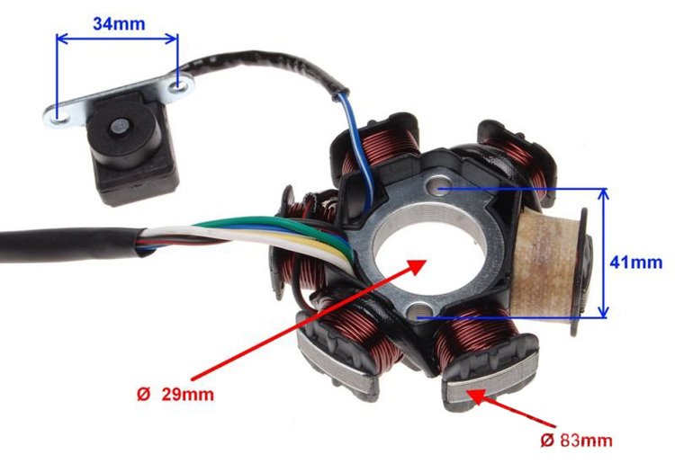 Iskrownik motorower 139FMB 6 Cewek 5 Kabli WM moto