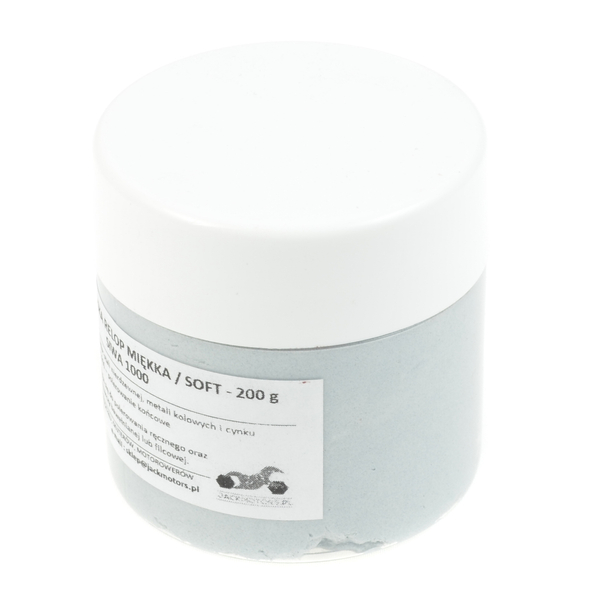 Pasta polerska miękka Relop siwa P1000 do stali nierdzewnej metali kolorowych 200g