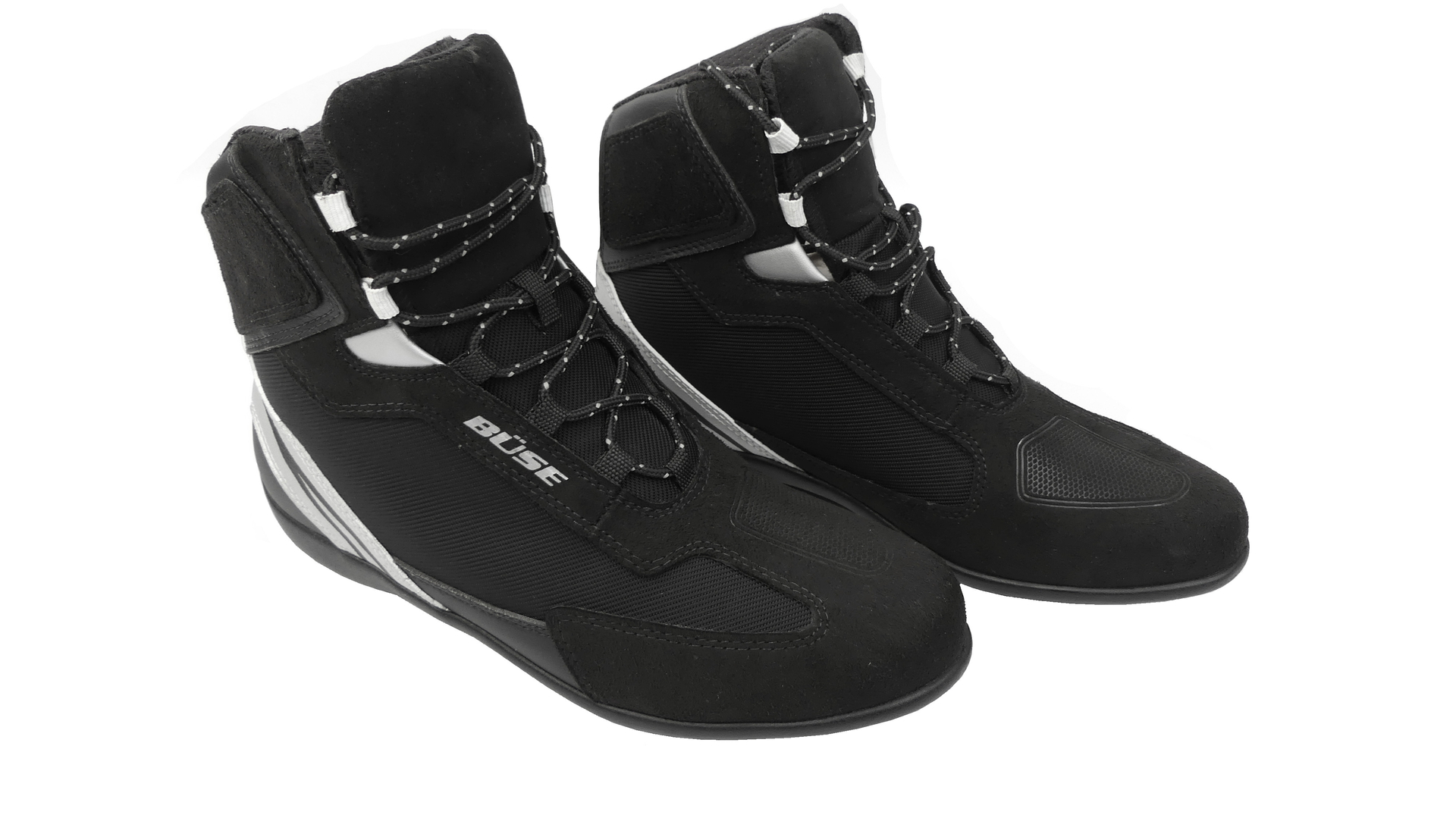 Buty motocyklowe do kostek BUSE czarno srebrne