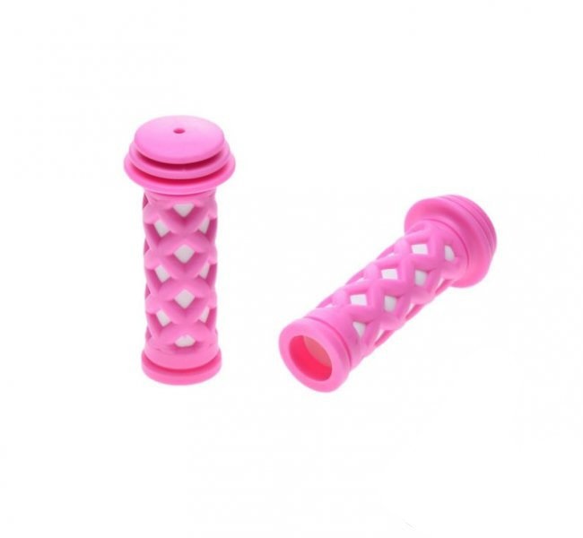 Chwyt kierownicy rowerowy dziecięcy różowo/biały