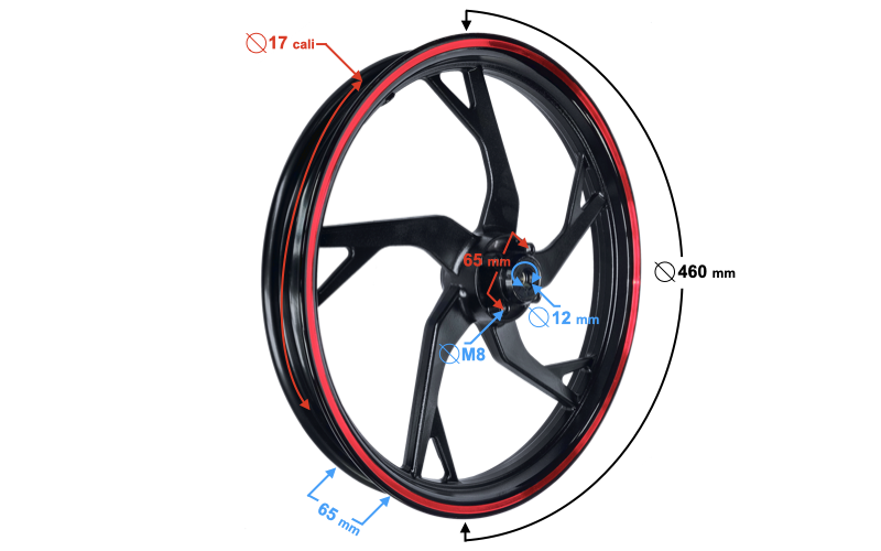 Felga koło przednia tarczowa 17x1,85 Barton FR 2