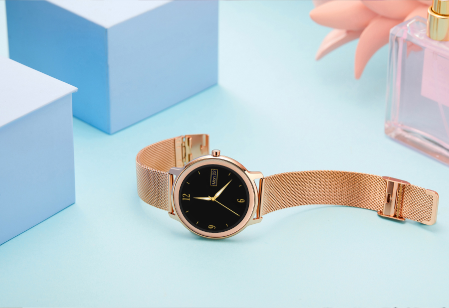 Smartwatch zegarek Rubicon różowe złoto Bluetooth