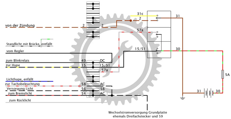 Stacyjka + zamki blokady pokrywy bocznej Simson S51 S70 MZA