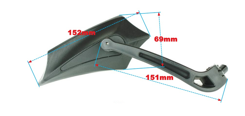 Lusterka motocyklowe czarne ostre gwint M10 kpl