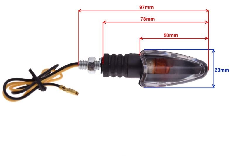 Kierunkowskaz stożek czarny prawy przód 12V 10W motorower skuter quad atv