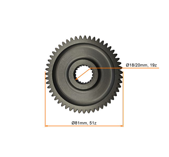 Przekładnia simmeringi skuter 4T 139QMB GY6 50/80cc 16 zębów Barton Romet