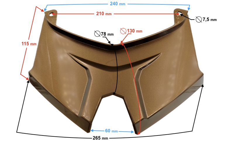 Obudowa łącznik złoty do skutera Barton B-Max