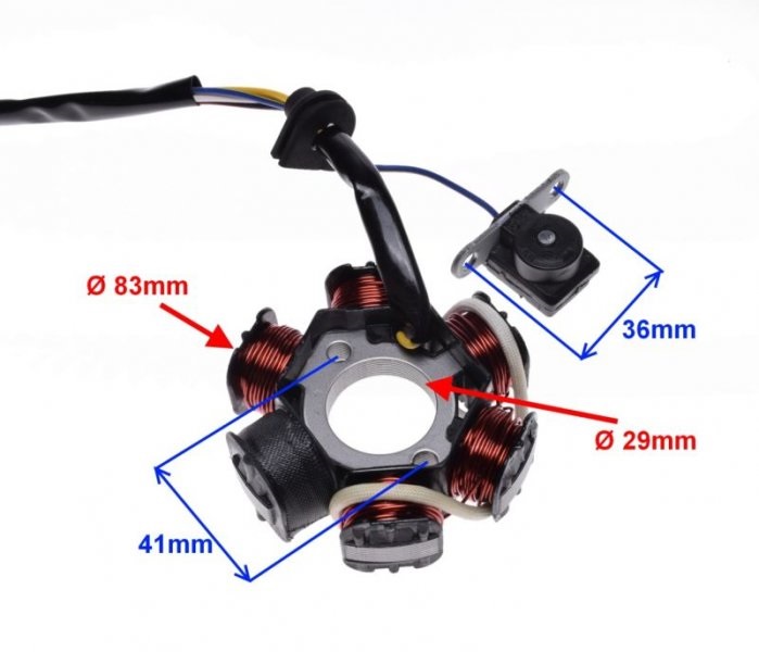 Stator iskrownik 6 cewek Peugeot Buxy Speedfight