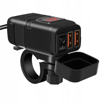 Motocyklowa ładowarka 2x USB QC3.0 9-24V szybka